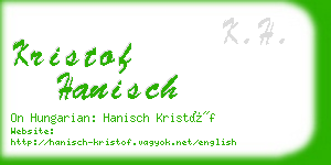 kristof hanisch business card